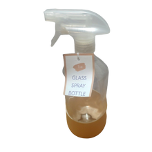 Load image into Gallery viewer, 2 Empty Clear Glass Spray Bottles Silicone Sleeve Protection Refillable 16 oz
