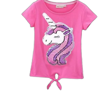 Load image into Gallery viewer, HH Family Flip Sequin Unicorn Shirt Tee for Girls 4 Long Pretty Shirt
