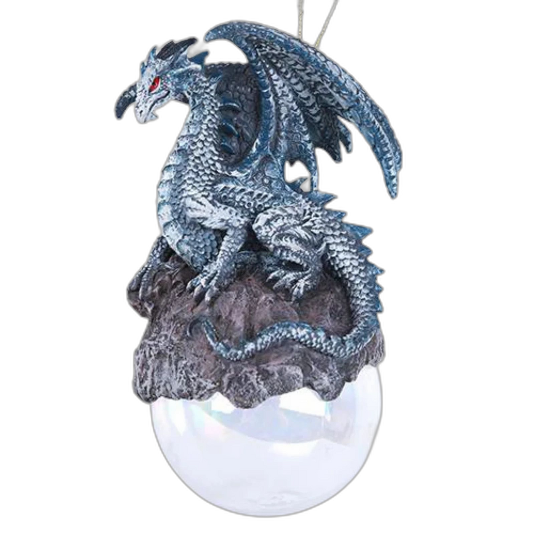 Checkmate Gray Dragon Hanging Ornament Hand-painted cold cast resin