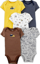 Load image into Gallery viewer, Carter&#39;s Baby Boys 5 Pack Bodysuit Set, Construction, 6 Months
