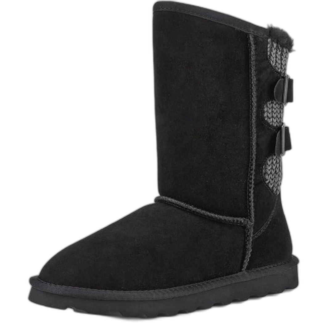 Women's Mid Calf Fashion Winter Snow Boots Black Size 11 M