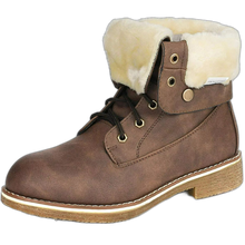 Load image into Gallery viewer, Warm Winter Montreal Faux Fur Ankle Boots Fold-Down 2 Style MONTREAL BROWN 5.5
