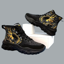 Load image into Gallery viewer, Dragon Pattern Canvas Shoes Comfy Non-Slip Breathable Sneakers Unisex 8.5 Black
