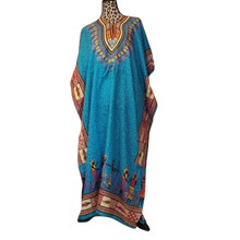 Load image into Gallery viewer, Women Long Kaftan Women One Size Maxi Dress Beach Caftan Poncho Aqua plus People
