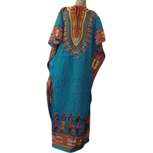 Load image into Gallery viewer, Women Long Kaftan Women One Size Maxi Dress Beach Caftan Poncho Aqua plus People
