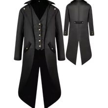 Load image into Gallery viewer, Renaissance Style Tailcoat Victorian Gothic Formal Coat For Cosplay Black Sz 44
