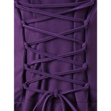 Load image into Gallery viewer, Long Sleeve Hooded Cosplay Dress for Women Purple Size 14 Front &amp; Back Lacing
