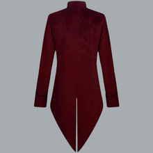 Load image into Gallery viewer, Burgundy Velveteen Double-Breasted double row of buttons Tailcoat Size 46-48
