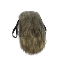 Load image into Gallery viewer, Viking Faux Fur Pouch Drawstring Coin Purse Medieval Cosplay Brown Polyester
