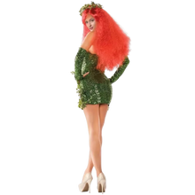 Load image into Gallery viewer, 3 pcs Ivy Green Sequin Strapless Mini Dress with Sleeves, Gloves &amp; Headpiece 14
