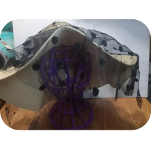 Load image into Gallery viewer, Sun Hat &amp; Polka Dot Mesh and Straw Material Ideal for Beach &amp; Outdoor Fun Beige
