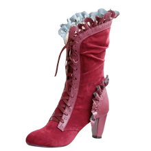 Load image into Gallery viewer, Victorian Red Mid-Calf Boots Women Winter Boots 9.5 (41)
