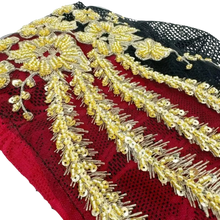 Load image into Gallery viewer, Red Beanie with Golden Beads Breathable Head Wrap and Chemo Cap Women &amp; Girls
