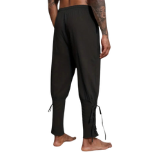 Load image into Gallery viewer, Cotton &amp; Linen Blend Lace Up Bottom Beach Medieval Pirate Pants black XXXL 40
