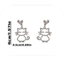 Load image into Gallery viewer, Hollow Out Cat Kitten Earrings, Cute Cat Animal Jewelry, Party Birthday Gifts
