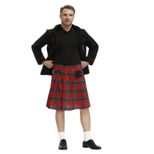 Load image into Gallery viewer, Plaid Pleated Skirt Scottish Short Skirt Traditional Kilt Red / XL(36)
