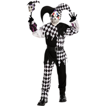 Load image into Gallery viewer, Halloween Evil Jester Clown Kids Costume with Mask Scary Clown Costume L 10-12
