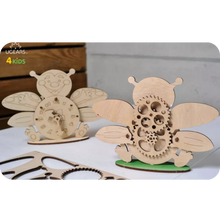 Load image into Gallery viewer, 3D Puzzle Kids Clock DIY Mechanical Wooden Puzzle + Bonus Paint
