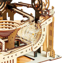 Load image into Gallery viewer, 3D Wooden Puzzle Marble Run Set Mechanical Model Kit + Motor Brainteaser Puzzle
