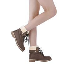 Load image into Gallery viewer, Warm Winter Montreal Faux Fur Ankle Boots Fold-Down 2 Style MONTREAL BROWN 5.5
