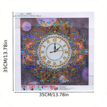 Load image into Gallery viewer, Kit Diamond Art Vintage Flower Clock Rhinestone Diamond Painting 14&quot;x14&quot;
