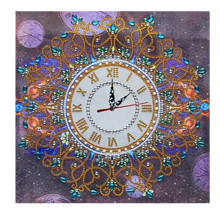 Load image into Gallery viewer, Kit Diamond Art Vintage Flower Clock Rhinestone Diamond Painting 14&quot;x14&quot;
