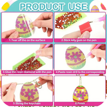 Load image into Gallery viewer, 20pcs Easter Diamond Painting Keychain Kit + Tools Easter Egg Diamond Painting
