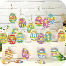 Load image into Gallery viewer, 20pcs Easter Diamond Painting Keychain Kit + Tools Easter Egg Diamond Painting
