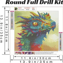 Load image into Gallery viewer, Artificial Diamond Kit  Allover Round Diamonds, 5D Diamond Mosaic Dragon 12&quot;x12&quot;
