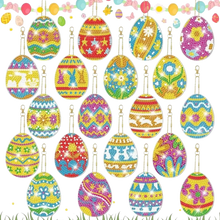 Load image into Gallery viewer, 20pcs Easter Diamond Painting Keychain Kit + Tools Easter Egg Diamond Painting
