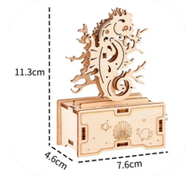 Load image into Gallery viewer, 3D Seahorse Wooden Puzzle Music Box Model Kit Toy Carved Handmade Mechanical Toy
