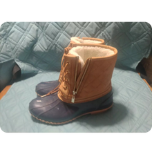 Load image into Gallery viewer, JustFab Women&#39;s Duck Boots Size 10 Tan Boots Just Fab Zipper &amp; Lace up
