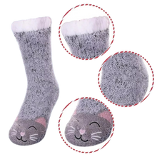 Load image into Gallery viewer, Thick Slipper Socks Grippers Non Slip Warm Fleece Lining Fluffy Fuzzy Socks 5-10
