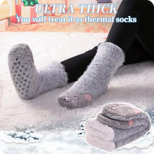 Load image into Gallery viewer, Thick Slipper Socks Grippers Non Slip Warm Fleece Lining Fluffy Fuzzy Socks 5-10
