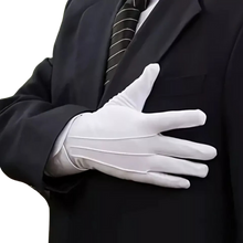 Load image into Gallery viewer, 1pair Unisex White Lightweight Cotton Inspection Work Gloves For Servant/Driver
