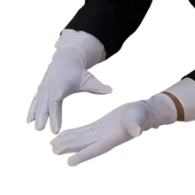 Load image into Gallery viewer, 1pair Unisex White Lightweight Cotton Inspection Work Gloves For Servant/Driver
