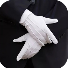 Load image into Gallery viewer, 1pair Unisex White Lightweight Cotton Inspection Work Gloves For Servant/Driver
