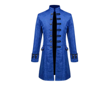 Load image into Gallery viewer, Renaissance Jacquard Tailcoat Medieval Masquerade Ball Cosplay Blue Size 46-48
