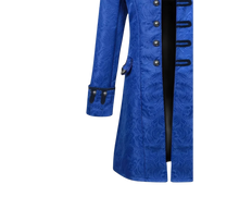 Load image into Gallery viewer, Renaissance Jacquard Tailcoat Medieval Masquerade Ball Cosplay Blue Size 46-48
