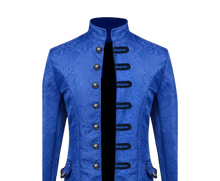 Load image into Gallery viewer, Renaissance Jacquard Tailcoat Medieval Masquerade Ball Cosplay Blue Size 46-48
