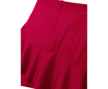 Load image into Gallery viewer, Layered Ruffle Asymmetrical Hem Skirt High Waist Fall &amp; Winter Red US Size 12
