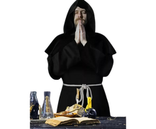 Load image into Gallery viewer, Medieval Renaissance Priest Cloak Robe, Hooded Black Size 44
