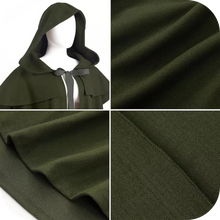 Load image into Gallery viewer, Renaissance Green Hooded Cape Witch Cloak with Hood Medieval Hobbit OSFM
