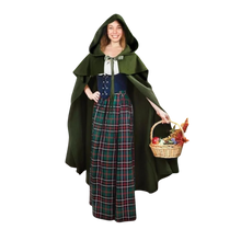 Load image into Gallery viewer, Renaissance Green Hooded Cape Witch Cloak with Hood Medieval Hobbit OSFM
