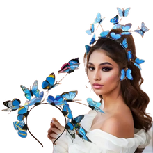 Load image into Gallery viewer, Blue Butterfly Decorative Head Band Non Slip Hair Hoop Stylish Hair Accessories
