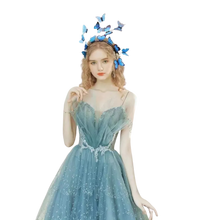 Load image into Gallery viewer, Blue Butterfly Decorative Head Band Non Slip Hair Hoop Stylish Hair Accessories
