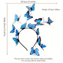 Load image into Gallery viewer, Blue Butterfly Decorative Head Band Non Slip Hair Hoop Stylish Hair Accessories
