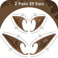 Load image into Gallery viewer, 2 Pair/ Set Brown Latex Elf Ears Ear Wraps Style Ear Ornaments Long &amp; Short
