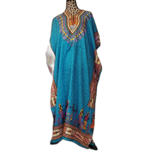 Load image into Gallery viewer, Women Long Kaftan Women One Size Maxi Dress Beach Caftan Poncho Aqua plus People
