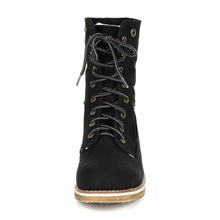 Load image into Gallery viewer, Montreal Black Faux Fur Winter Combat Boots Ankle Bootie Size 10.5 B(M) US
